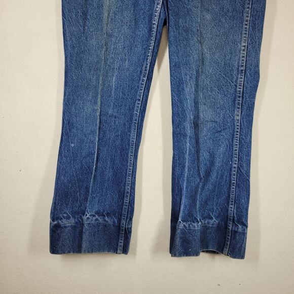 Vintage Big Yank Denim Jeans Mens 36x31 Blue Flare Bell Bottom Boot Cut Retro - Picture 6 of 16